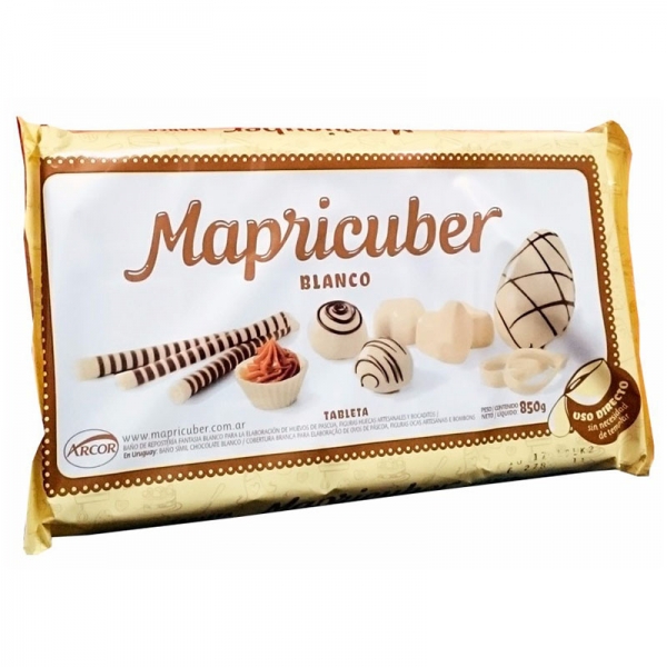 Chocolate blanco Mapricuber tableta por 800 gr en Mendoza.