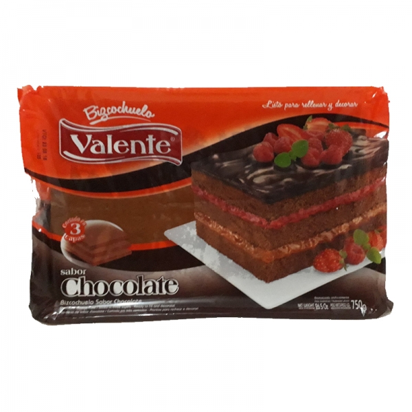 Valente bizcochuelo chocolate rectangular Valente bizcochuelo chocolate rectangular 750gr en Mendoza.