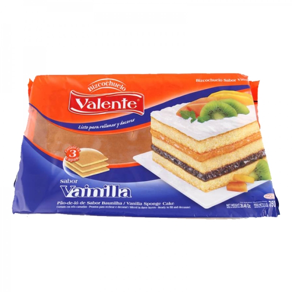 Valente bizcochuelo vainilla rectangular Valente bizcochuelo vainilla rectangular 750gr en Mendoza