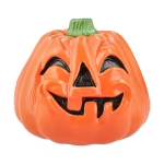 Adorno cabeza calabaza Halloween naranja de 22 cm