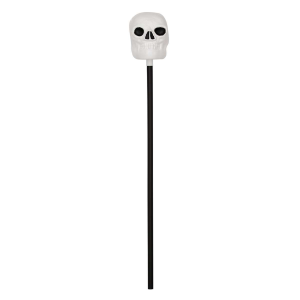 Calavera grande blanca con palo negro para Halloween