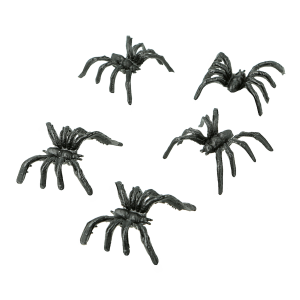 Arañas negras chicas Stasio pack x12 para decoración de Halloween