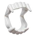 Dientes de Drácula blancos Stasio pack x12 con colmillos para Halloween