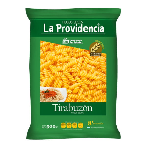 fideos tirabuzon la providencia 500g