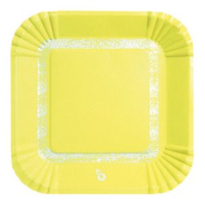 PLATO POLIPAPEL PASTEL AMARILLO x 8u