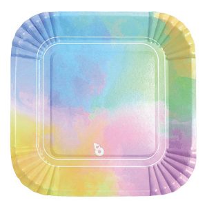 PLATO POLIPAPEL PASTEL MULTICOLOR x 8u