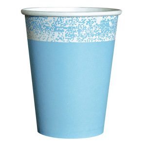 VASO POLIPAPEL PASTEL CELESTE x 8u