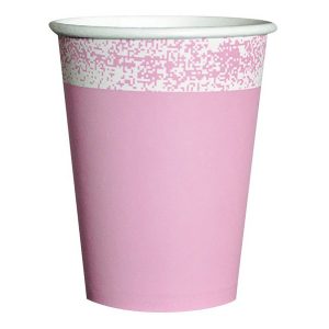 VASO POLIPAPEL PASTEL ROSA x 8u