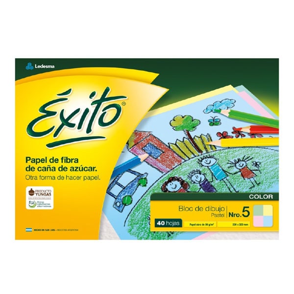 BLOC DIBUJO Nº5 PASTEL 40 HOJAS ÉXITO