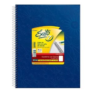 cuaderno Éxito E7 azul 100 hojas rayadas con espiral