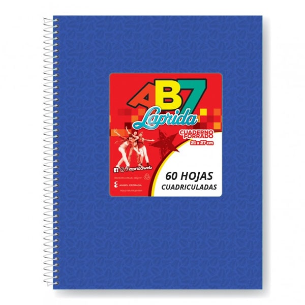 LAPRIDA CUADERNO AB7 AZUL 60 HOJAS CUADRICULADAS. Ofertas de librería en Mendoza. Regreso a clases. Vuelta al cole con Casa Segal.