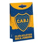 bolsa de papel con cierre Boca Juniors azul y oro con escudo