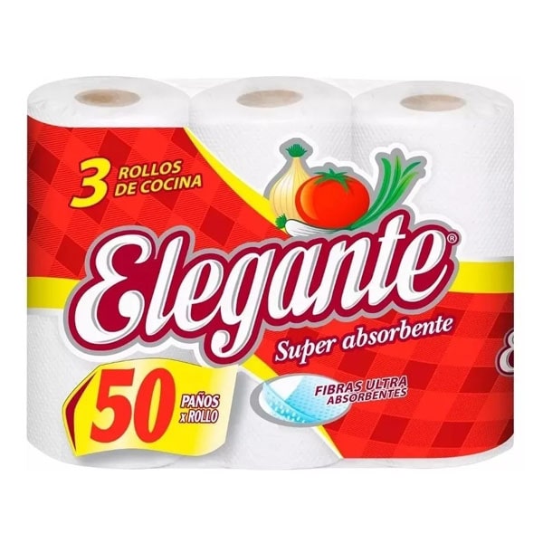 ROLLO DE COCINA ELEGANTE PREMIUM 3 x 50 HOJAS Casa Segal ROLLO DE COCINA ELEGANTE PREMIUM 3 x 50 HOJAS Casa Segal