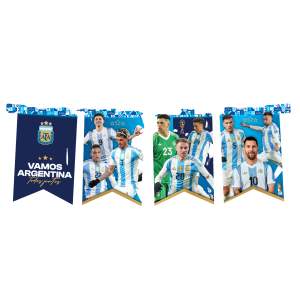 banderín AFA celeste y blanco con escudo