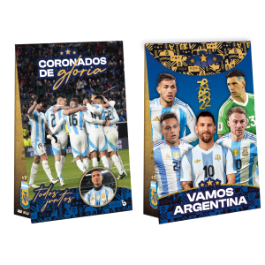 bolsa AFA papel con cierre celeste y blanco