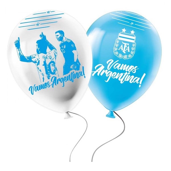 globos premium AFA celeste y blanco con escudo