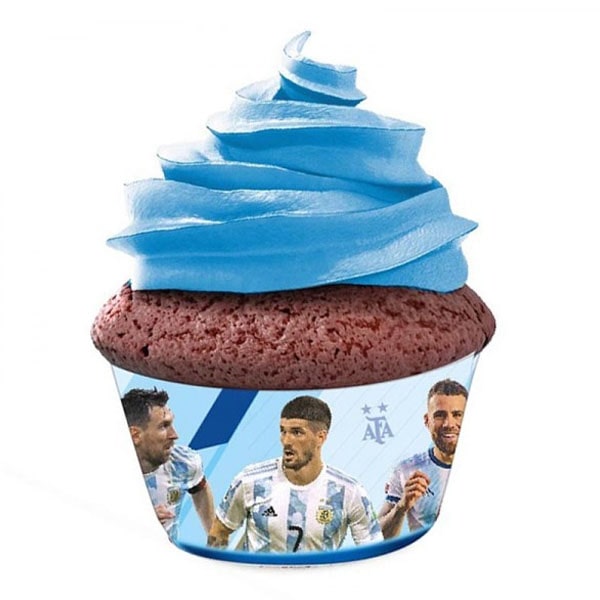 pirotines AFA celeste y blanco para cupcakes