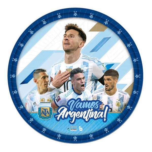 platos AFA con diseño de campeones del mundo