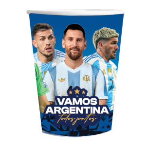 vasos AFA con diseño de la Selección Argentina