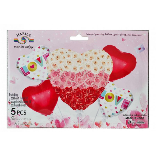 globos metalizados LOVE x5