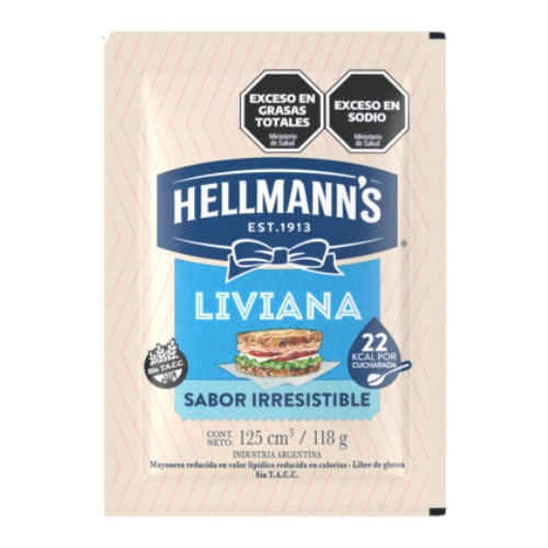 Hellmanns liviana Mayonesa liviana Hellmann's 118 gramos