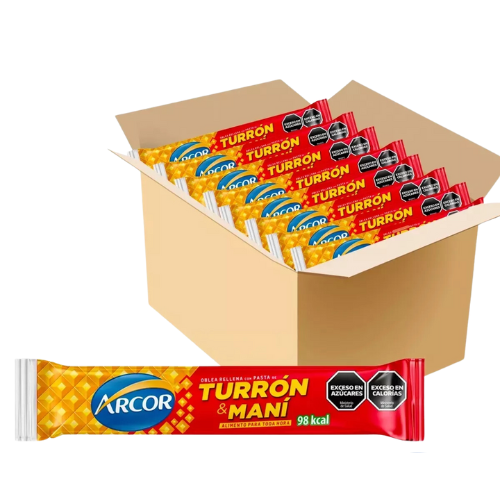 Turrón Arcor de maní 25g caja x50 unidades