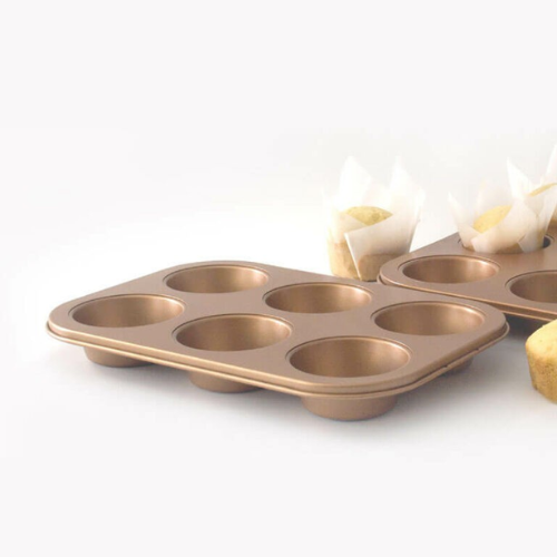 molde 6 muffins molde muffins Jovifel x6 color cobre para repostería