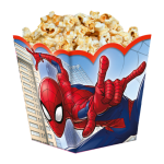 Caja pochoclera Spiderman x6 con diseño infantil para cumpleaños
