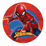 platos de cumpleaños Spiderman con diseño de cómic