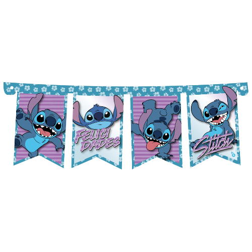 Stitch Banderín Feliz Cumple en Casa Segal