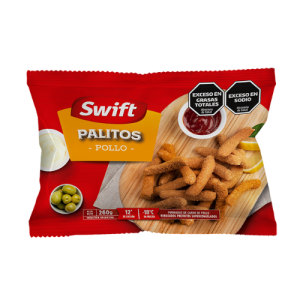 Palitos de pollo Swift cocidos y empacados