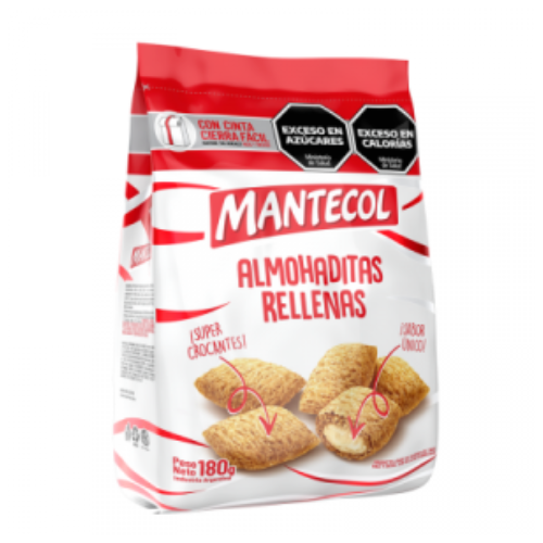 Mantecol almohaditas rellenas 180g crocantes y con relleno