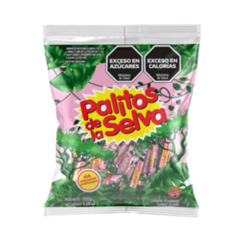 Palitos de la Selva 150g bolsa caramelos masticables sabor frutilla y anís