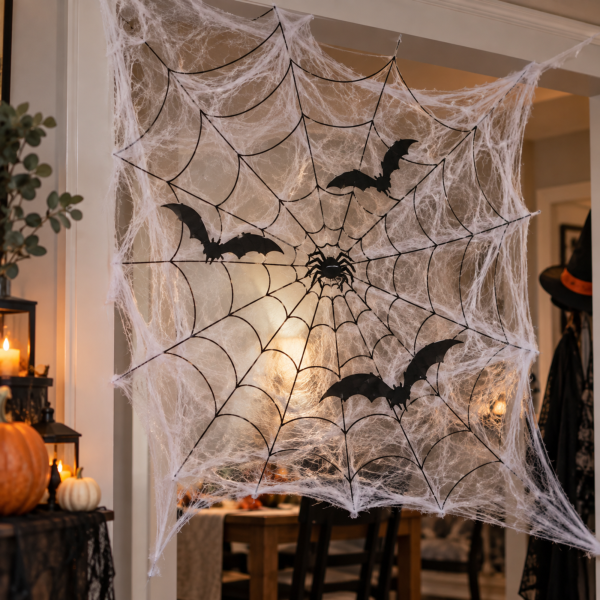 Tela con arañas para Halloween STASIO para decoración
