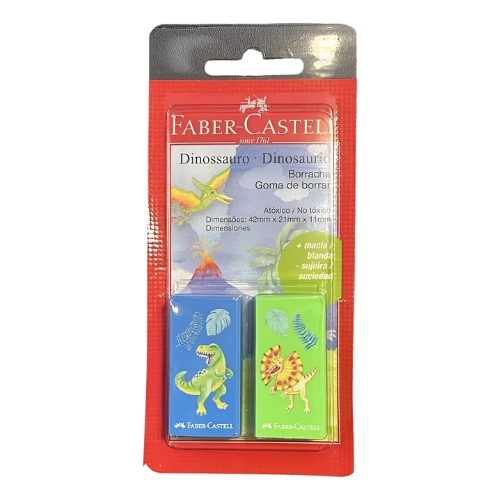 goma faber castell dinosaurio blister x2