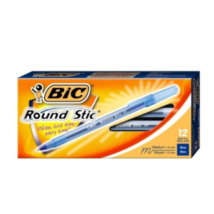 bolígrafos Bic Round Stic azules pack x12
