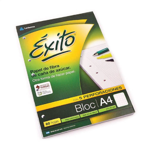 Éxito Block A4 80h cuadro hojas cuadriculadas