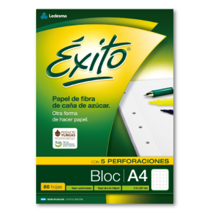 Éxito Block A4 80h cuadro hojas cuadriculadas