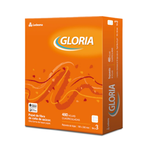 repuesto cuadriculado Gloria 480 hojas