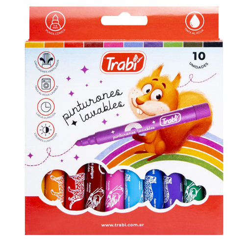 marcadores lavables Trabi Pinturón x10 colores