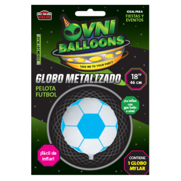 globo pelota futbol argentina 46 cm metalizado ovni