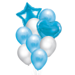 set globos argentina estrella corazon celeste blanco