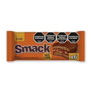 smack alfajor pack x6 60g dulce de leche