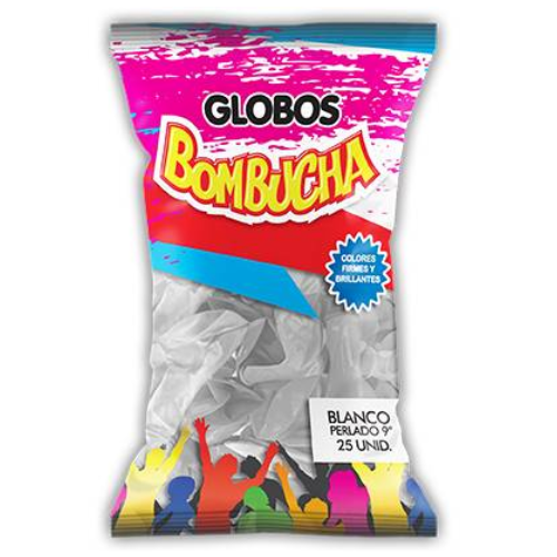globos perlados blanco bombucha 9 pulgadas x25 unidades