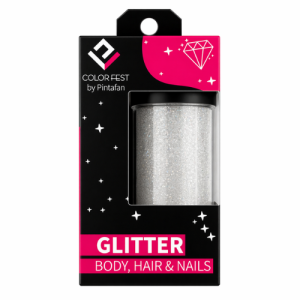 glitter fino blanco maquillaje cotillon