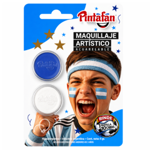 maquillaje argentina celeste blanco pintafan x2
