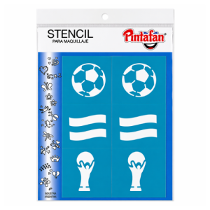 stencil argentina pelota copa bandera maquillaje