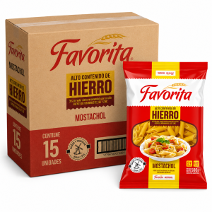 favorita fideos mostachol 500g bulto x15u
