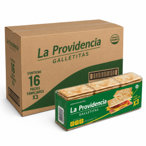 LA PROVIDENCIA CRACKERS x 3u 303g TRIPACK BULTO x16u