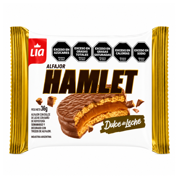 Hamlet alfajor dulce de leche 36 gramos caja x56 unidades